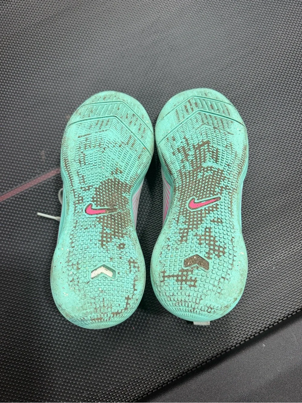 Nike  Mecurial indoor soccer cleats- Teal with Pink Lining
